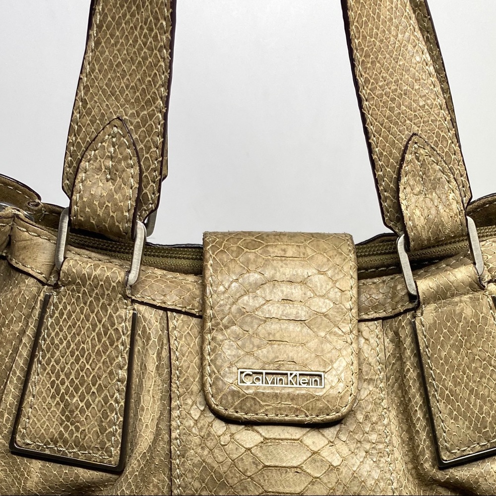 Calvin Klein Leather Embossed Snakeskin Bag - Picture 10 of 12